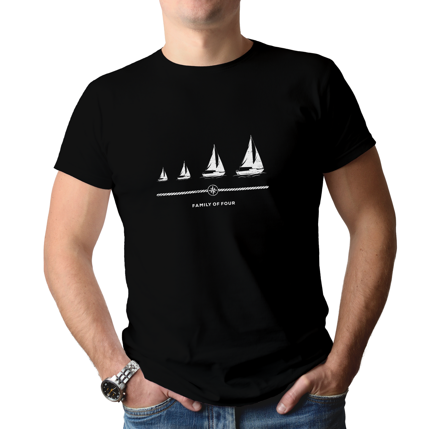 Family of Four, mit Segelschiffen I Premium Bio Shirt Herren